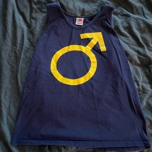 Vintage Navy Male Symbol Tank navy and yellow